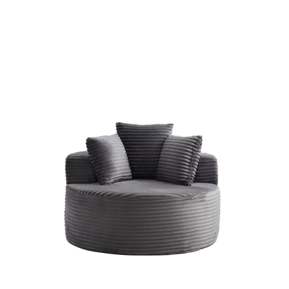 43-inch round corduroy single sofa, comfortable lounge chair, comes with three pillows, minimalist design, perfect for bedrooms, lounges, game rooms, and living rooms image 12