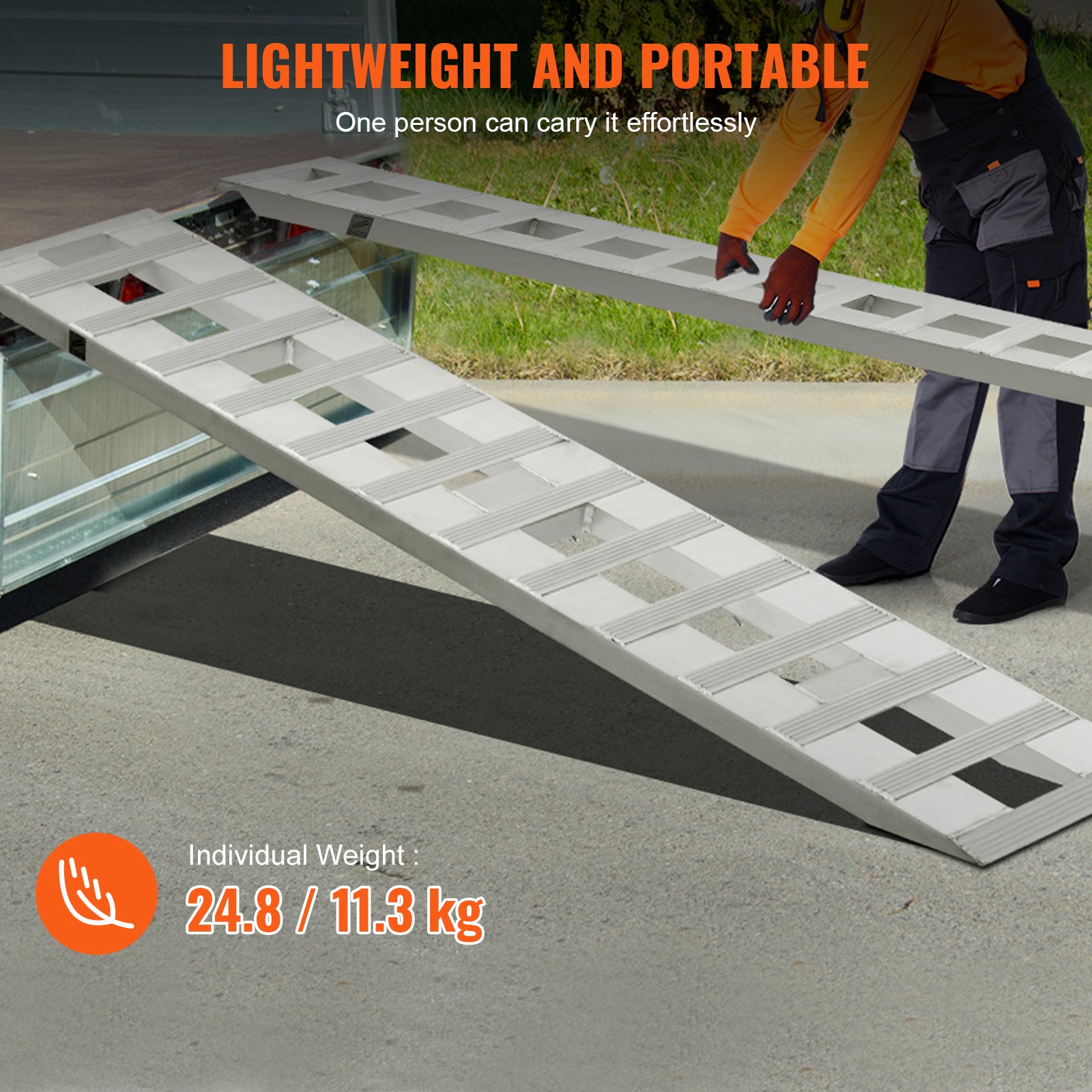 72" x 15" Aluminum Ramps 6000 LBS Capacity Loading Ramps 2PCS image 7
