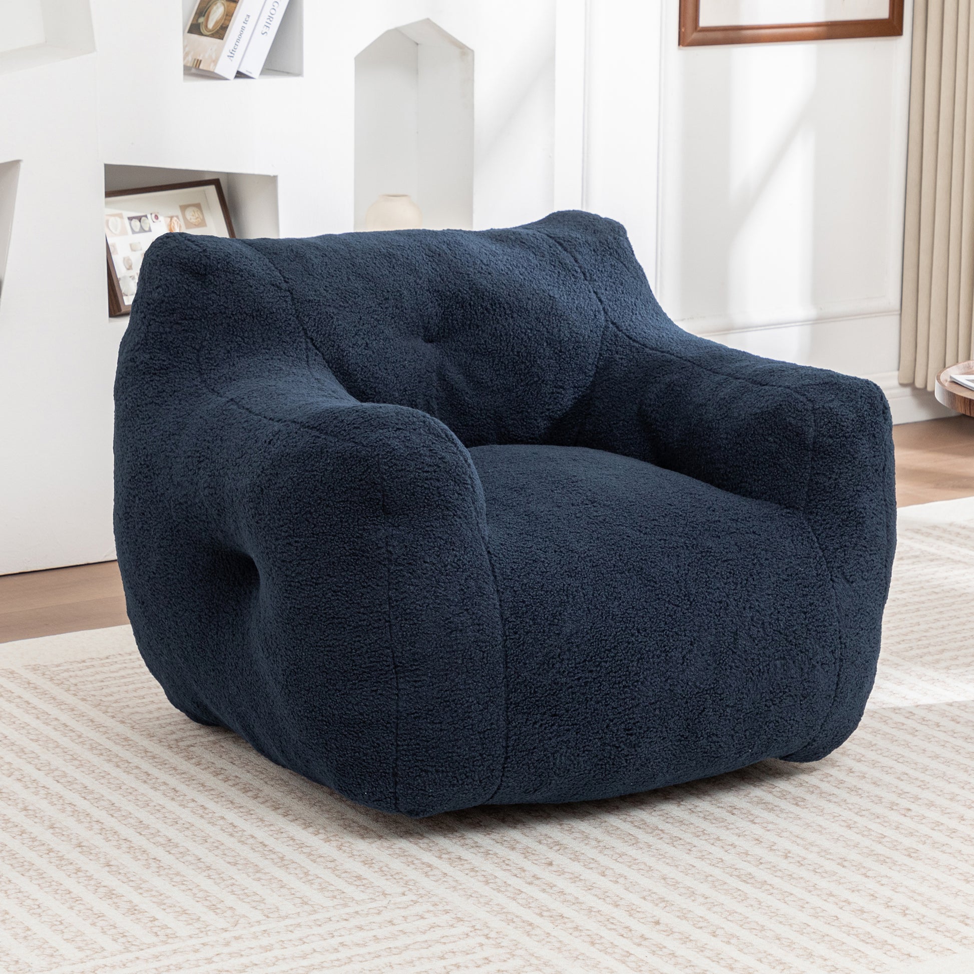 Bean Bag Chair, Bean Bag Sofa Chair with Armrests Stuffed High-Density Foam, Lazy Sofa Comfy Chairs BeanBag Chair for Adults in Living Room,Bedroom Reading image 3