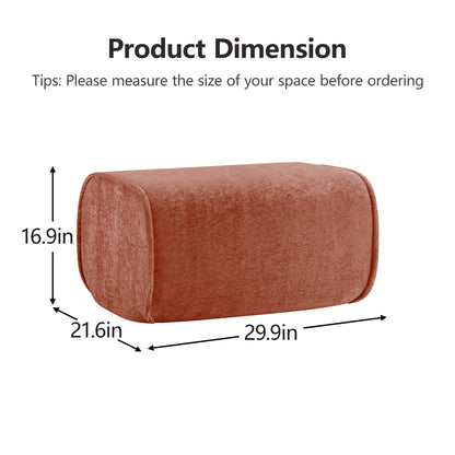 Harrison Ottoman Velvet-Red image 7