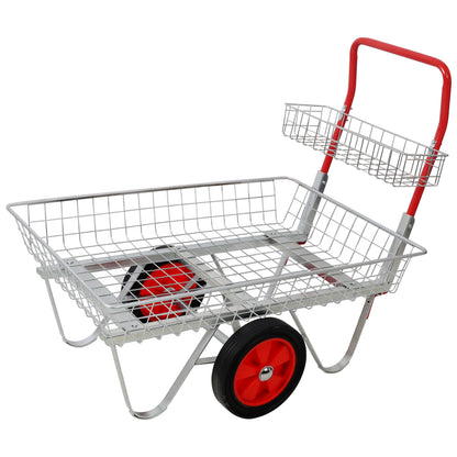 Garden Centre Trolley Heavy Duty Garden Utility Cart with Wheels, Rolling Storage Trolley for Outdoor Patio Yard Lawn and Gardening Tools image 4