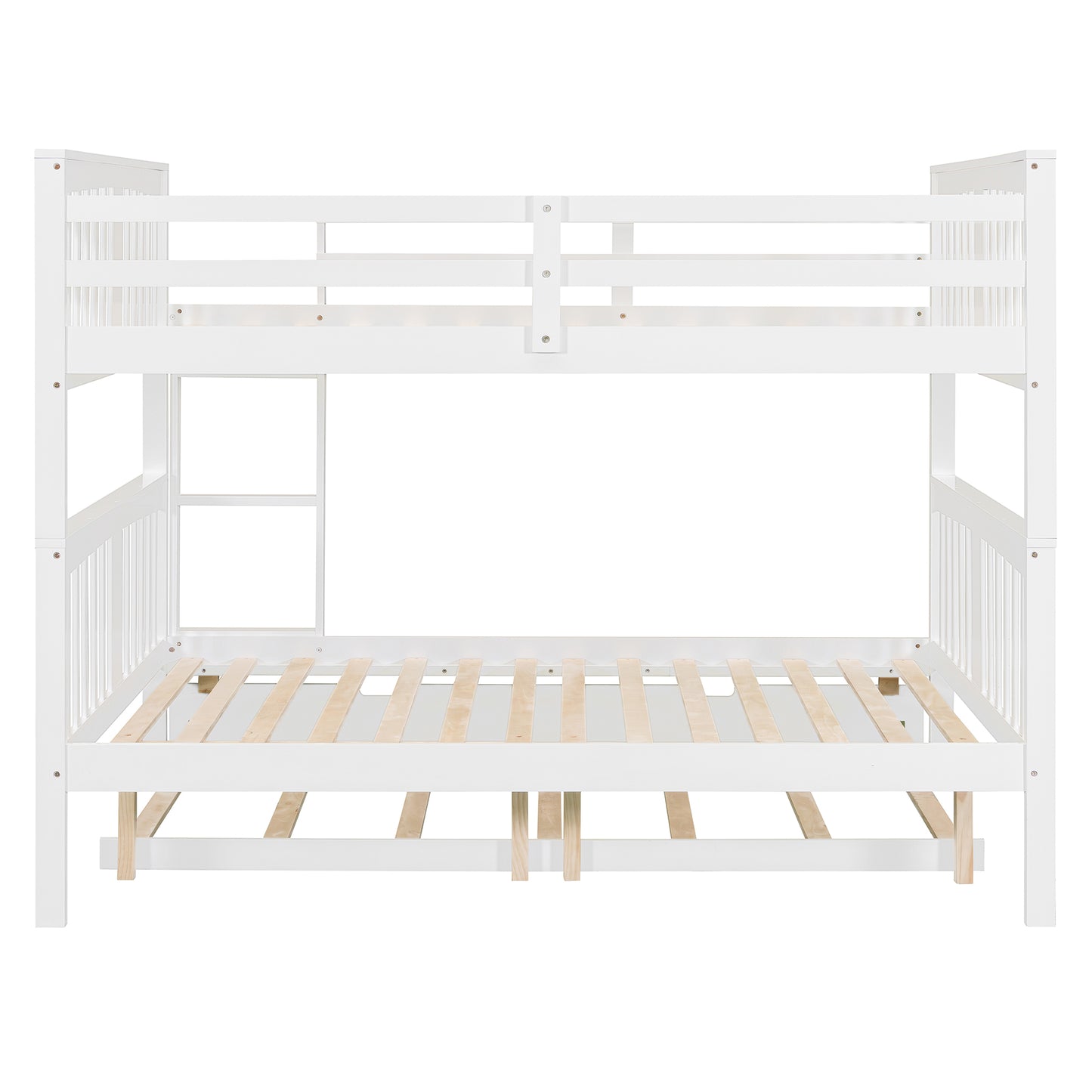 Full over Full Bunk Bed with Twin Size Trundle and Ladder-White(Old SKU: LT000204AAK) image 5