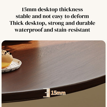 Walnut Round Table, Modern Dining Table, Dining Table, MDF Top and Steel Base Tulip Round Kitchen Table, Kitchen Table, Mid Century Coffee Table for Living Room 24 Inch, Oval Dining Table image 6