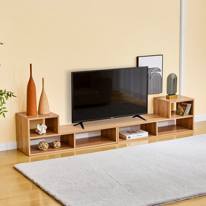Modular Freestyle TV Stand, Light Wood Adjustable Media Console with Open Storage Compartments, Modern Minimalist Entertainment Center, Free‑Combination TV Cabinet for Living Room Bedroom Apartment image 7