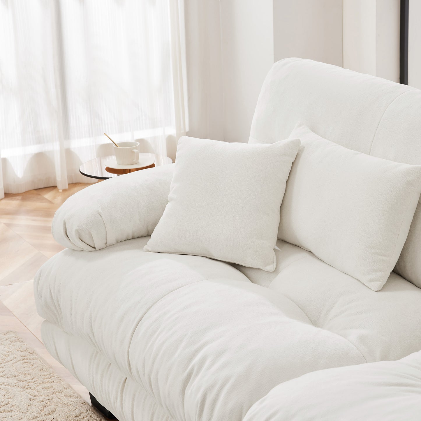 27 Sofa LSF W/2 pillows -White image 5