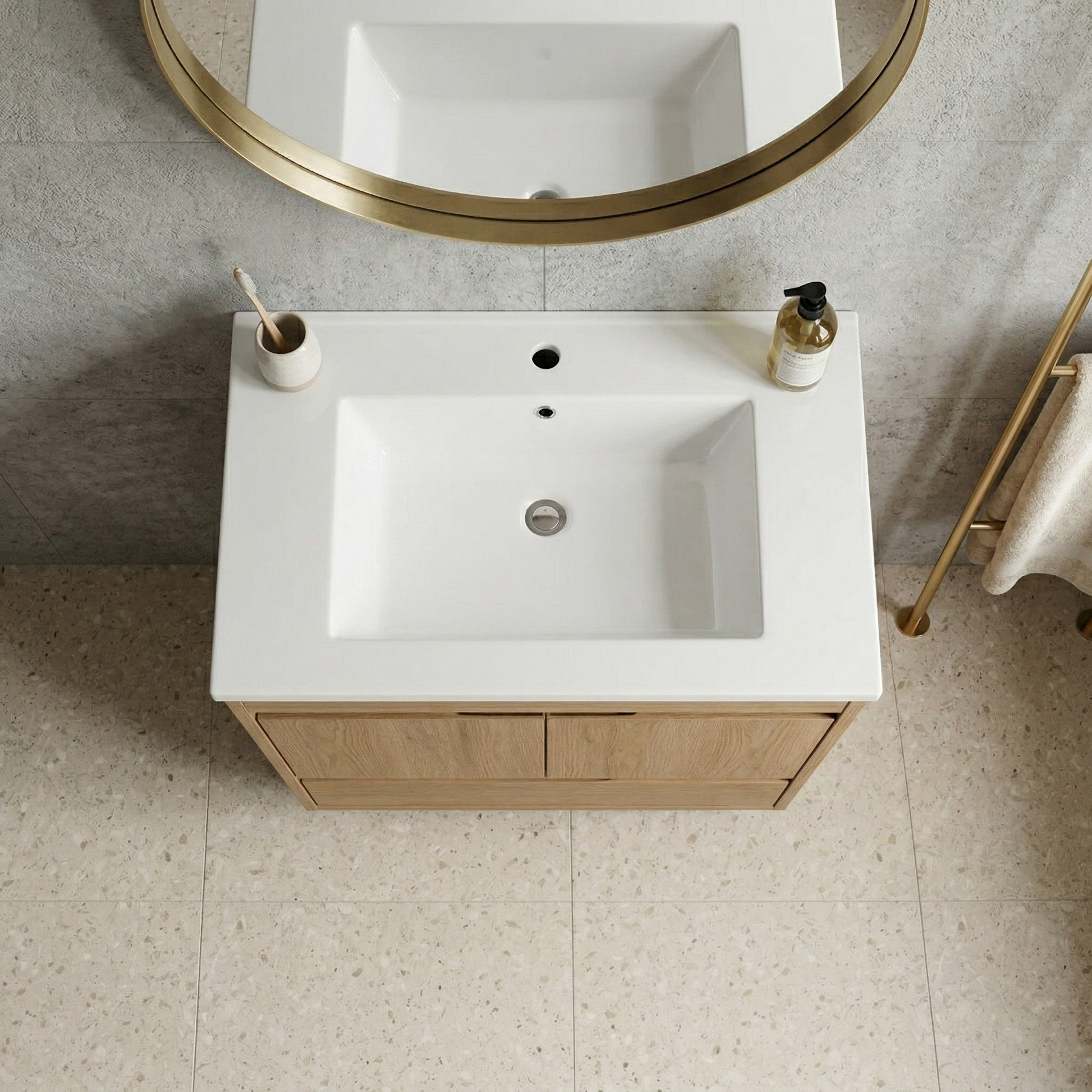 30Inch*18.5Inch Ceramic Bathroom Vanity Sink Top with Single Hole, Drop in Bathroom Vessel Sink Bowl Rectangle, Glossy White image 4