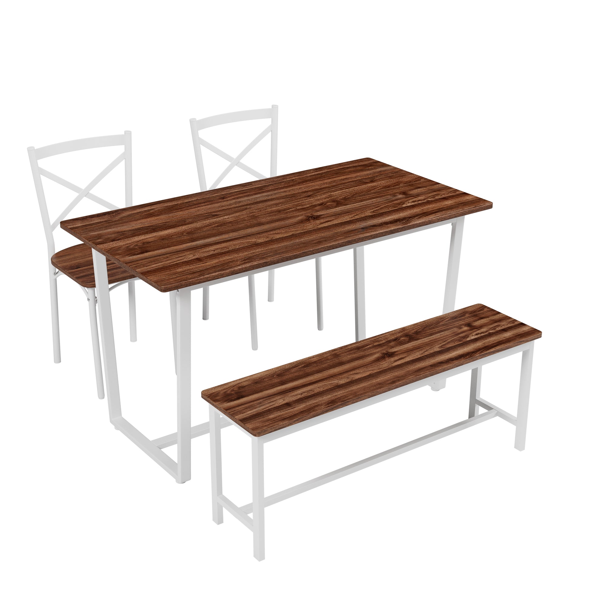 Four-piece set table and chair with backrest, industrial style, solid structure image 4