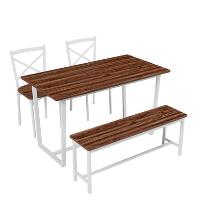 Four-piece set table and chair with backrest, industrial style, solid structure image 4