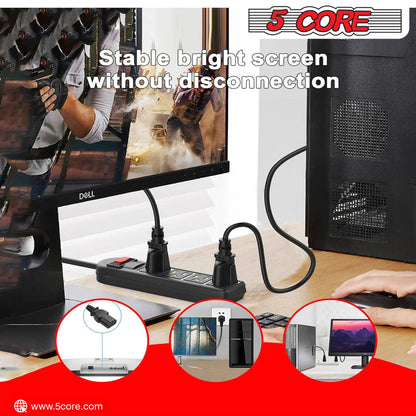 5Core AC Power Cord 10Ft 3 Prong US Male to Female Extension Adapter 16AWG/2C 125V 13A image 11