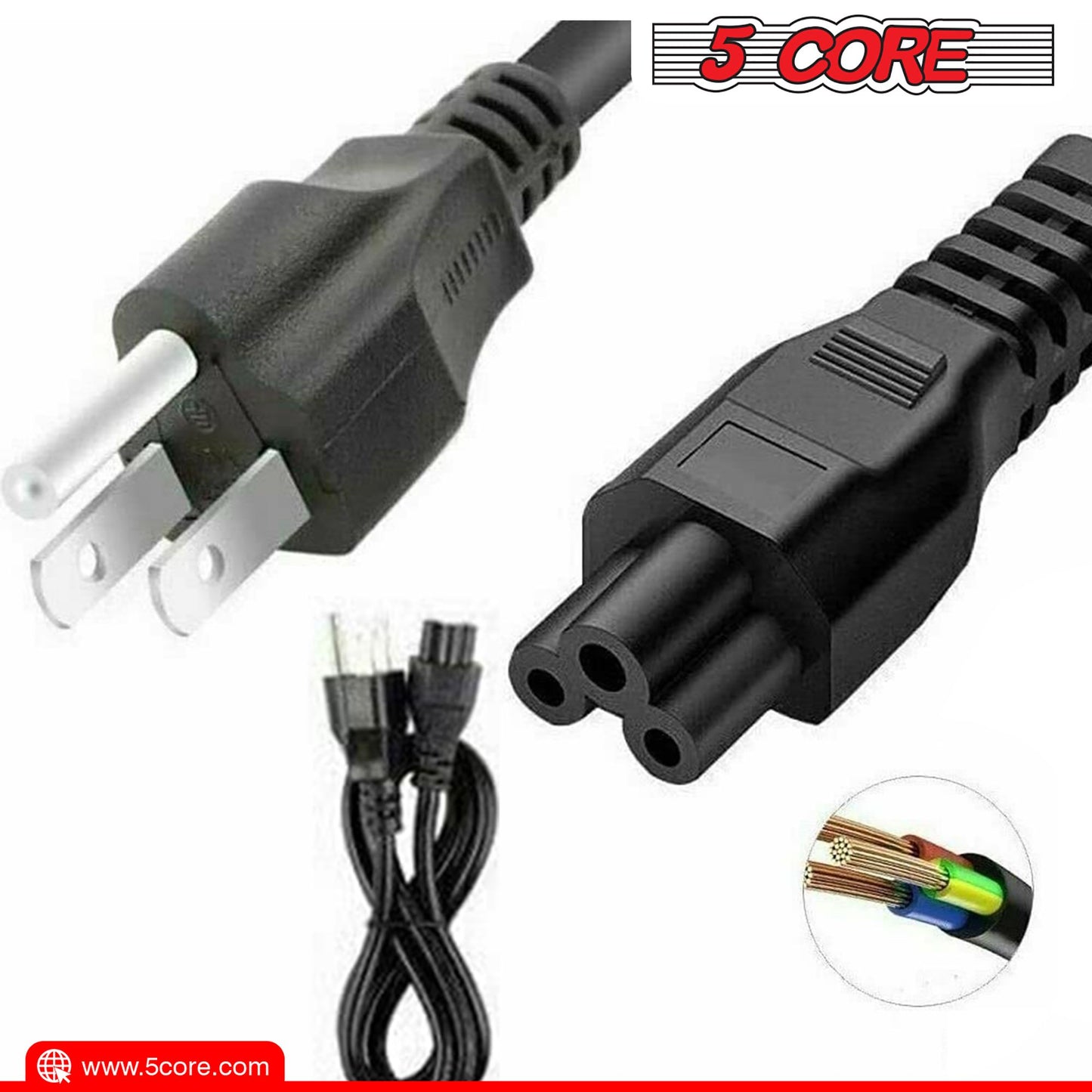 5Core AC Power Cord 10Ft 3 Prong US Male to Female Extension Adapter 16AWG/2C 125V 13A image 17