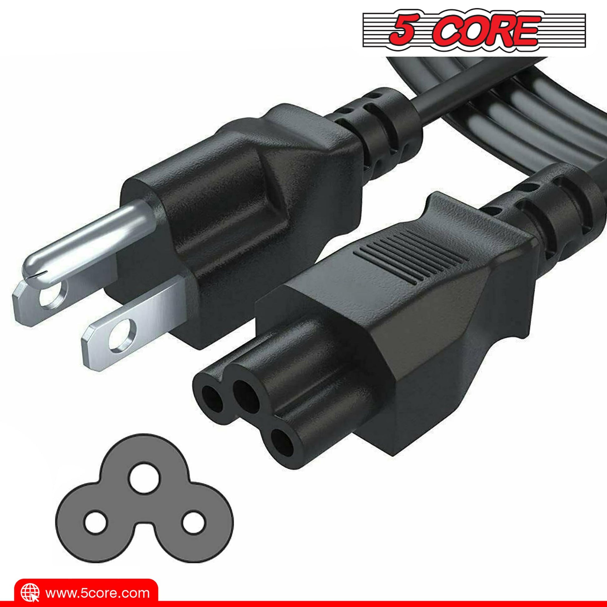 5Core AC Power Cord 6Ft 3 Prong US Male to Female Extension Adapter 18AWG 10A 7A 125V image 18