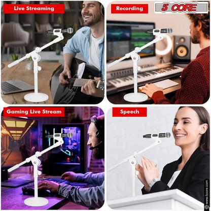 5Core Desktop Mic Stand Round Base Universal Desk Microphone Holder Table Top Stands image 8