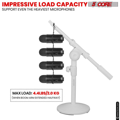 5Core Desktop Mic Stand Round Base Universal Desk Microphone Holder Table Top Stands image 7