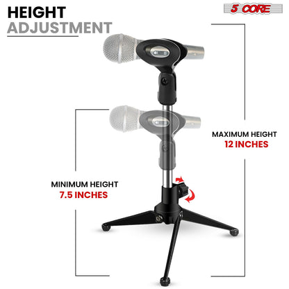 5Core Desktop Mic Stand Tripod Universal Desk Microphone Holder Table Top Stands image 2
