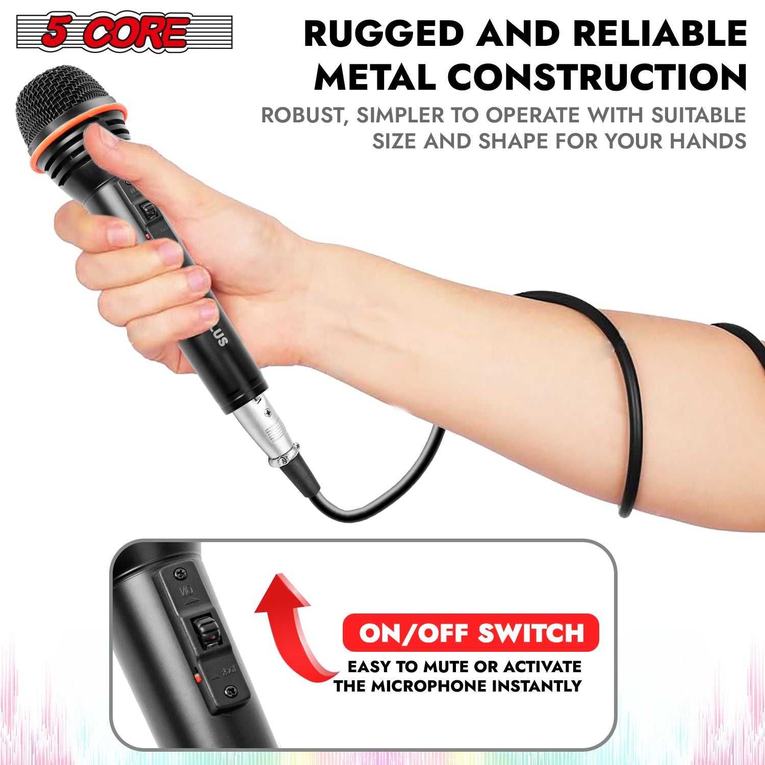 5Core Microphone Dynamic Mic Karaoke Singing Studio XLR Mics Handheld Microfono image 15