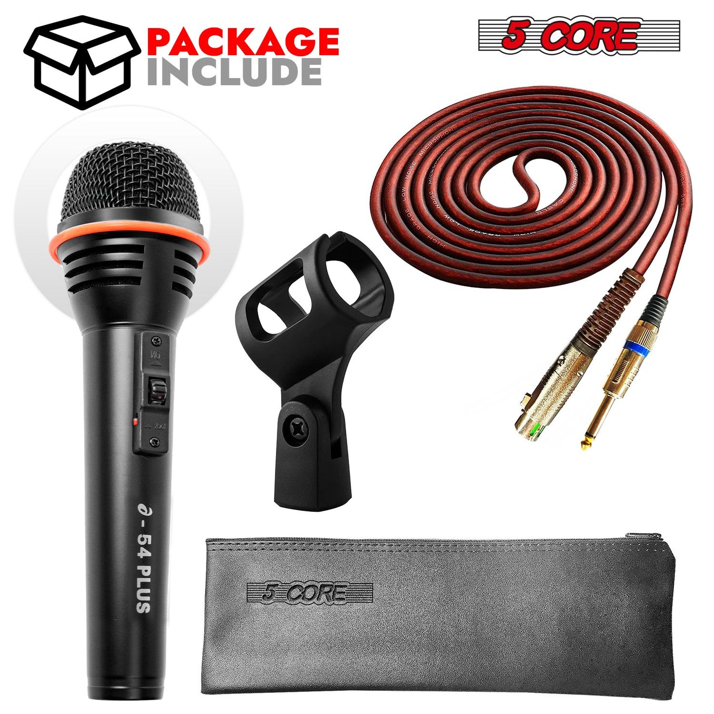 5Core Microphone Dynamic Mic Karaoke Singing Studio XLR Mics Handheld Microfono image 9