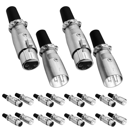 5Core XLR Connector Male Female to 1/4 Audio Jack 3 Pin Secure Mic Plug w Locking Ends image 1