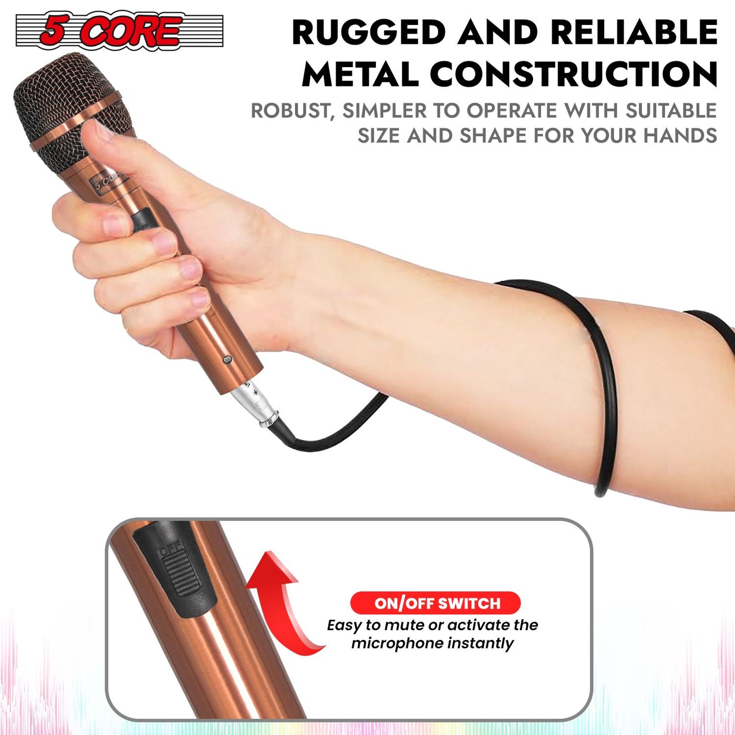5Core XLR Microphone Dynamic Mic Karaoke Singing Studio Microfono Handheld Mics image 5