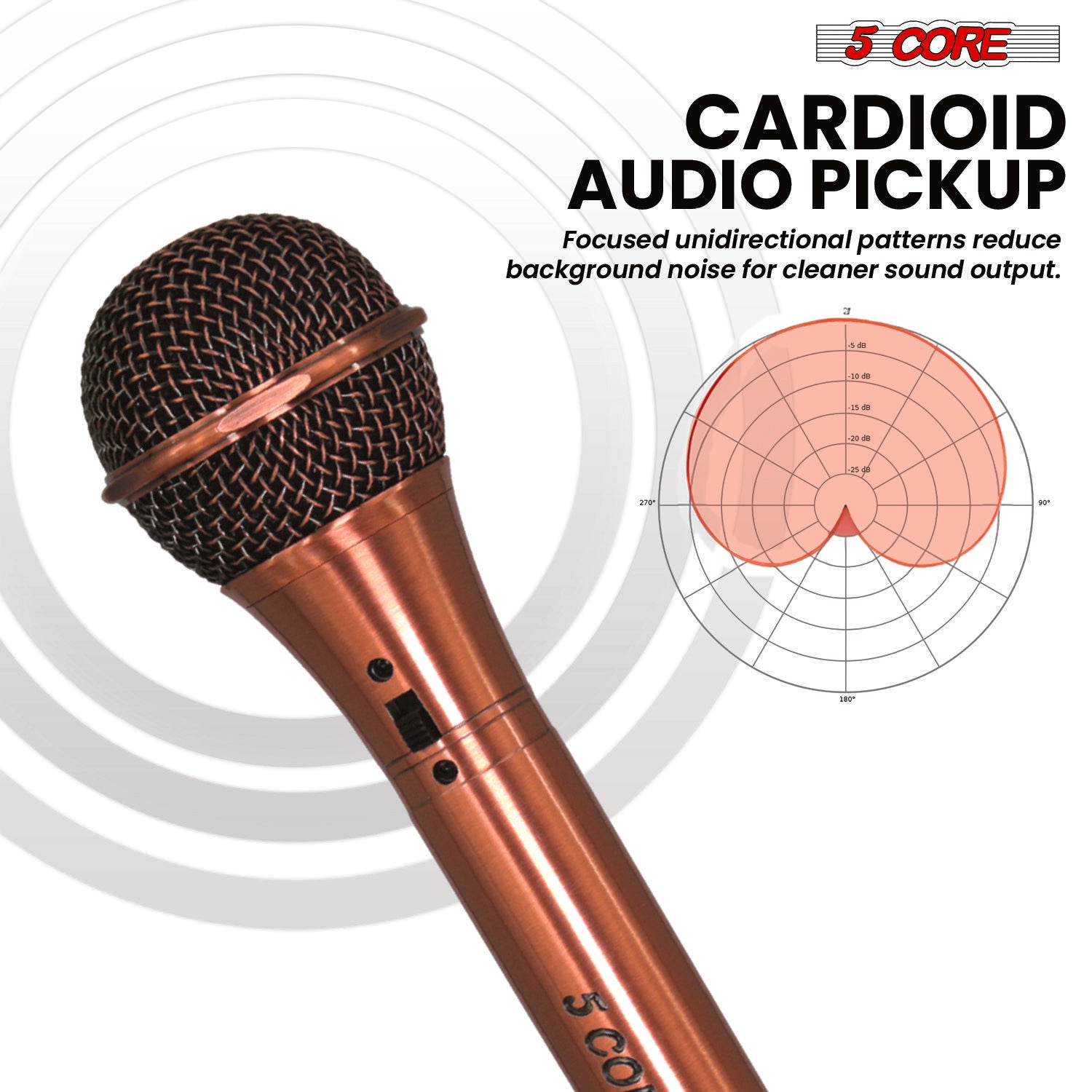 5Core XLR Microphone Dynamic Mic Karaoke Singing Studio Microfono Handheld Mics image 2