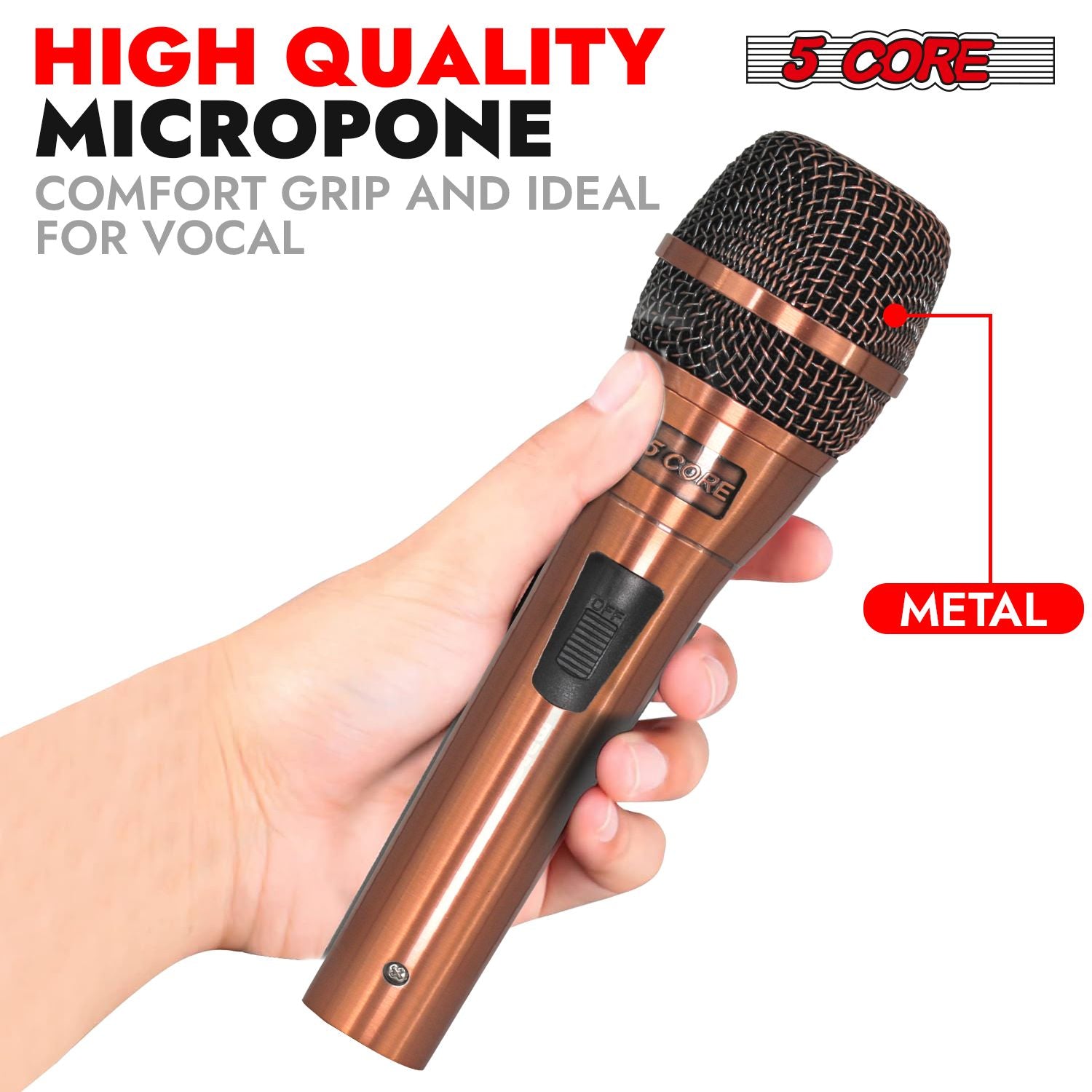 5Core XLR Microphone Dynamic Mic Karaoke Singing Studio Microfono Handheld Mics image 2