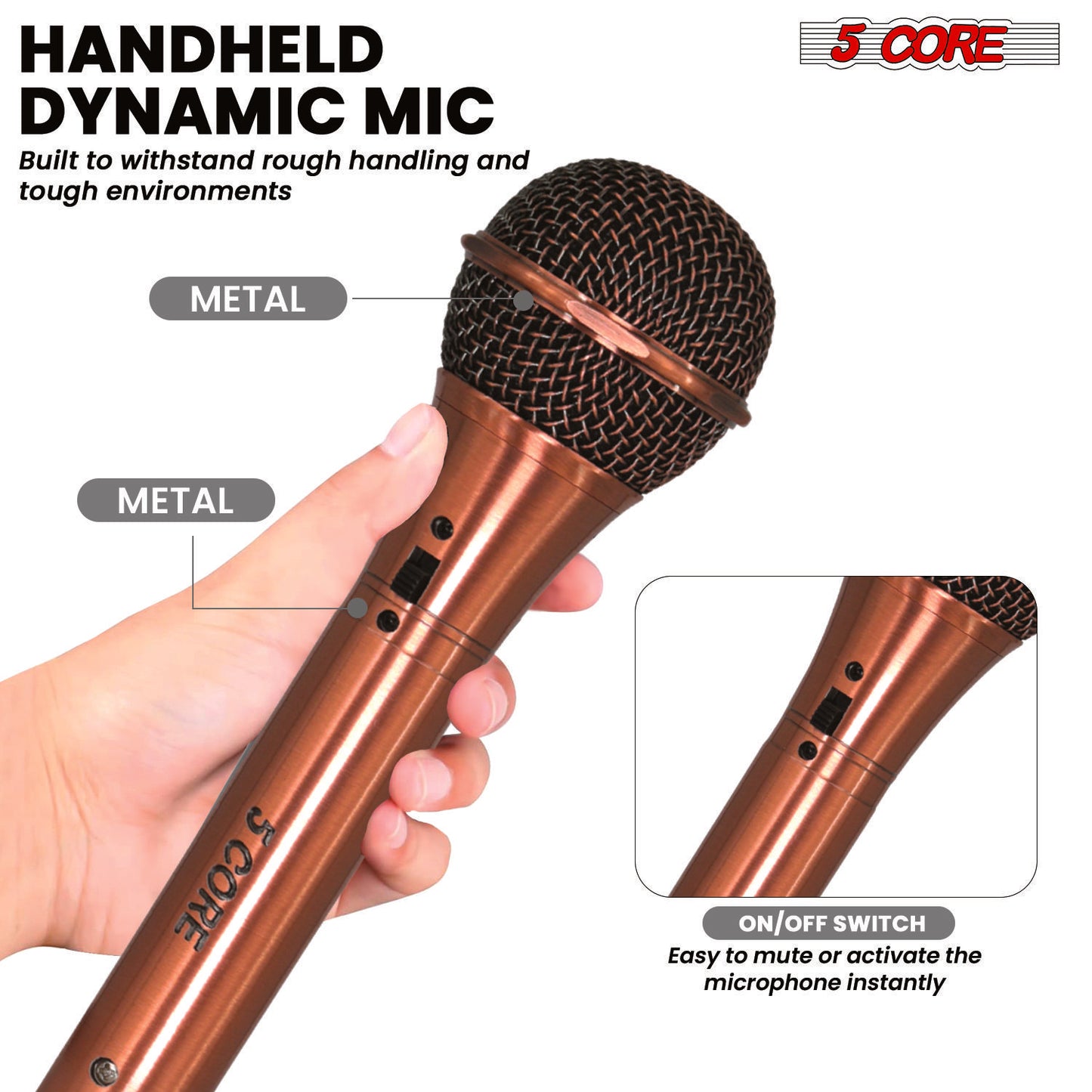 5Core XLR Microphone Dynamic Mic Karaoke Singing Studio Microfono Handheld Mics image 3