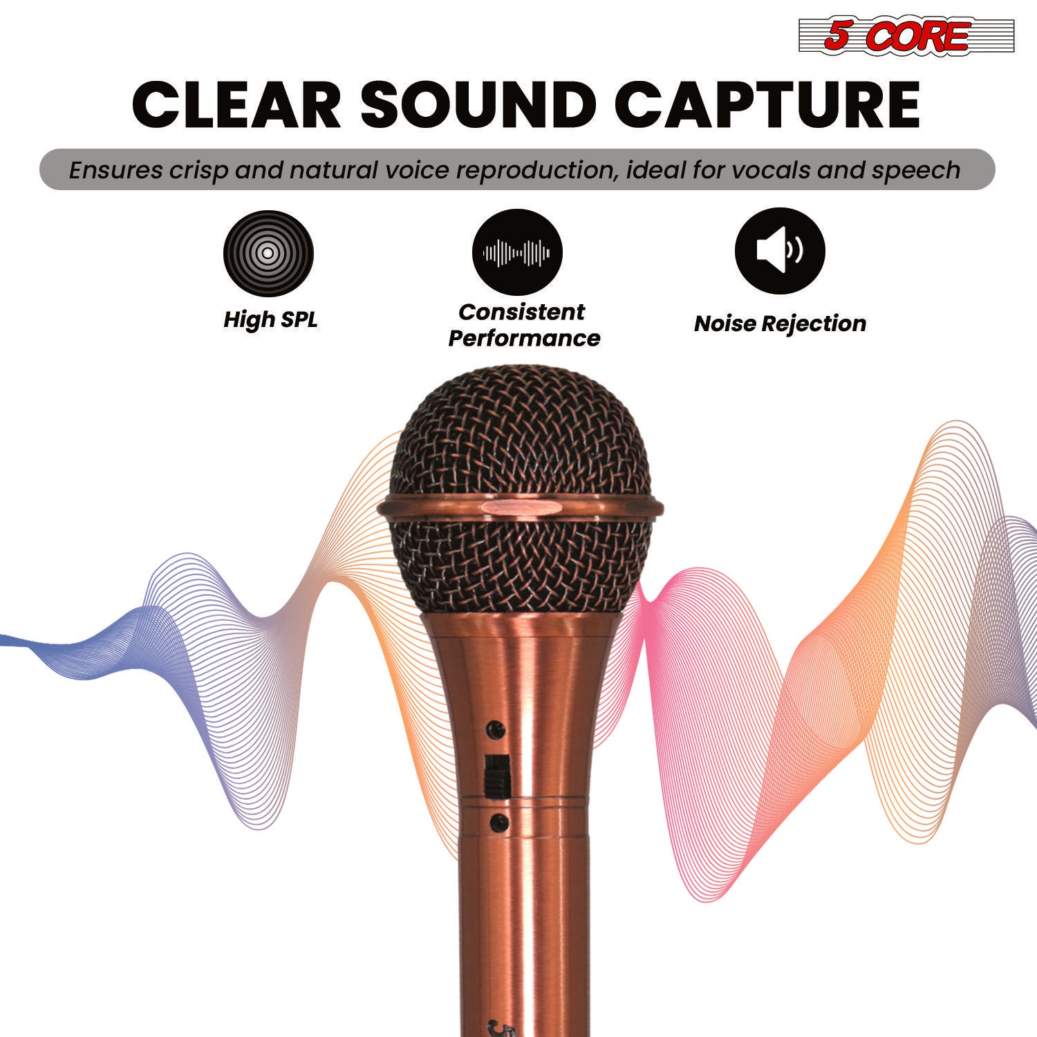 5Core XLR Microphone Dynamic Mic Karaoke Singing Studio Microfono Handheld Mics image 4