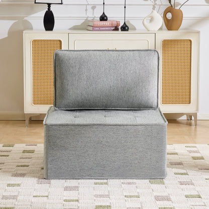 The light gray linen wooden frame sofa can be freely spliced, meeting various needs such as in small apartment living rooms and adapting to various decoration styles." image 10