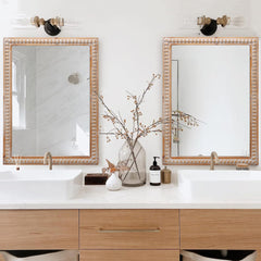 22x30 Inches Wooden Framed Bathroom Mirror - Farmhouse Style