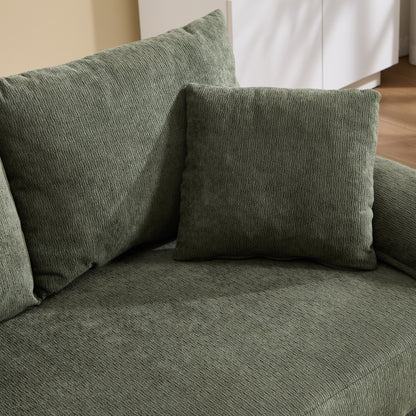 58 inch 3-in-1 Upholstered Futon Sofa Convertible Floor Sofa bed,Foldable Tufted Loveseat with Pull Out Sleeper Couch Bed,Folding Mattres Love Seat Daybed W/Side Pockets for Living Room Green image 6