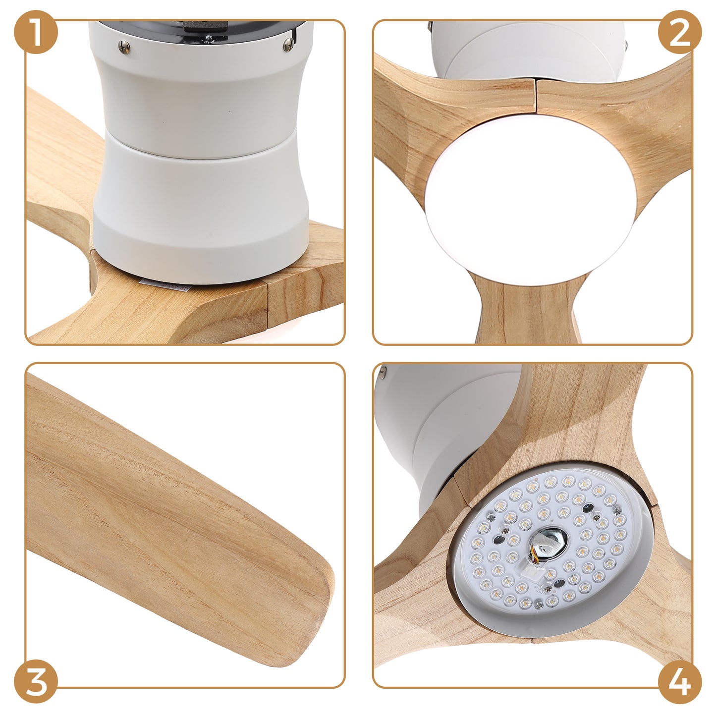 52-inch ceiling fan with light, DC reversible motor, timer (1/4/8 hours),Light with memory function image 6