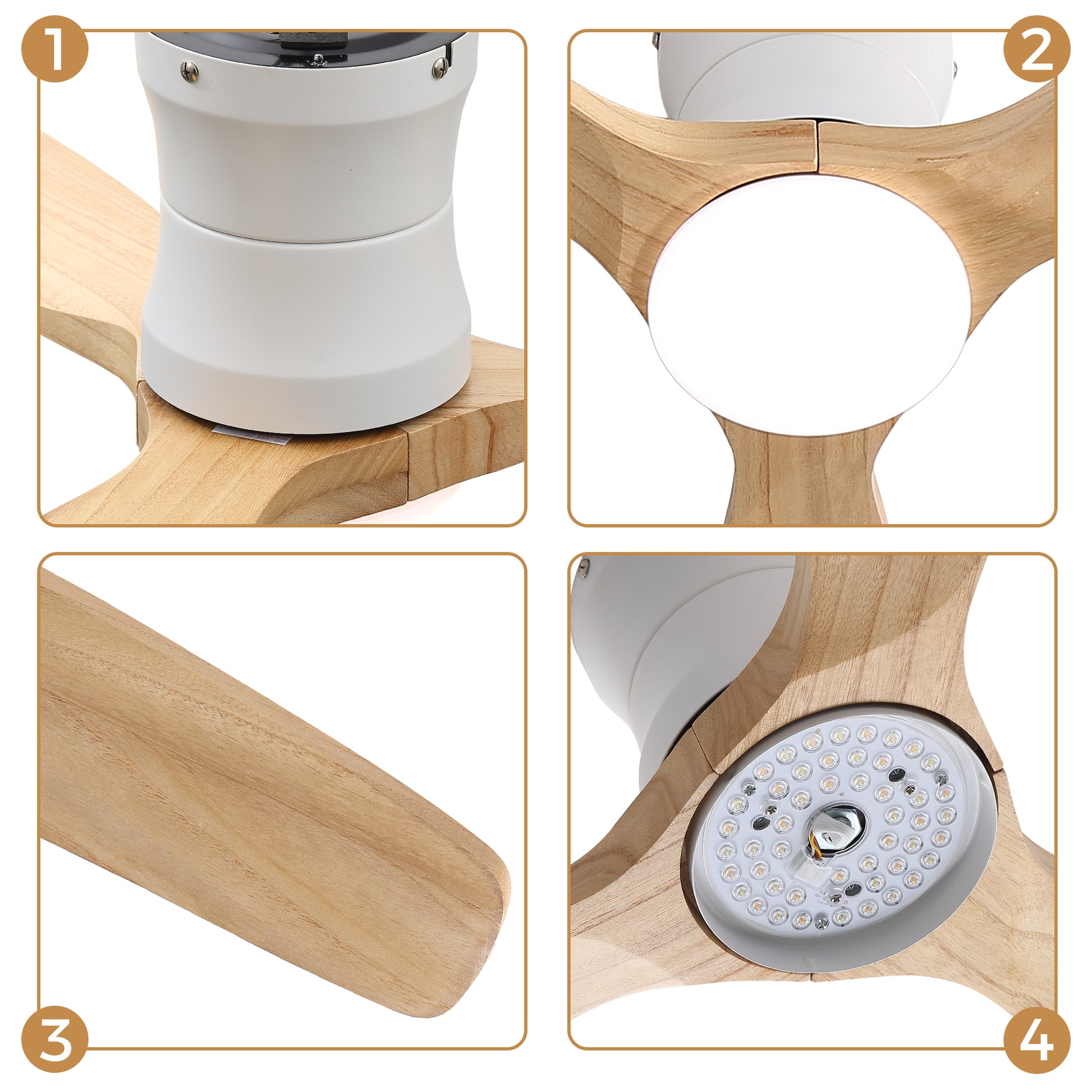 52-inch ceiling fan with light, DC reversible motor, timer (1/4/8 hours),Light with memory function image 6