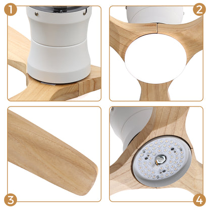 52-inch ceiling fan with light, DC reversible motor, timer (1/4/8 hours),Light with memory function image 6