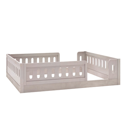 Wood Full Size Platform Bed with Guardrail, Natural image 10