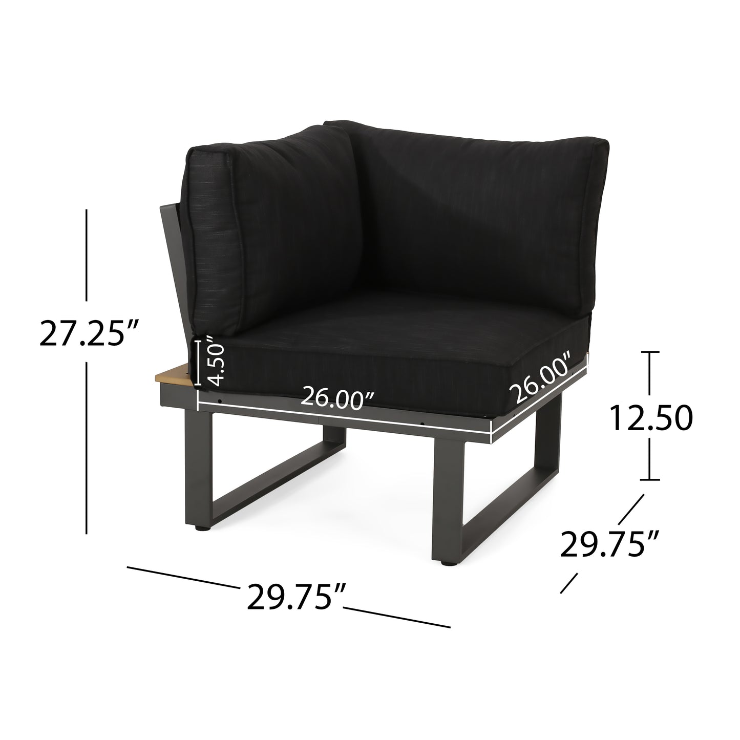Sterling V-Shaped Outdoor Aluminum 5 Seater Sofa Set with Cushions image 8
