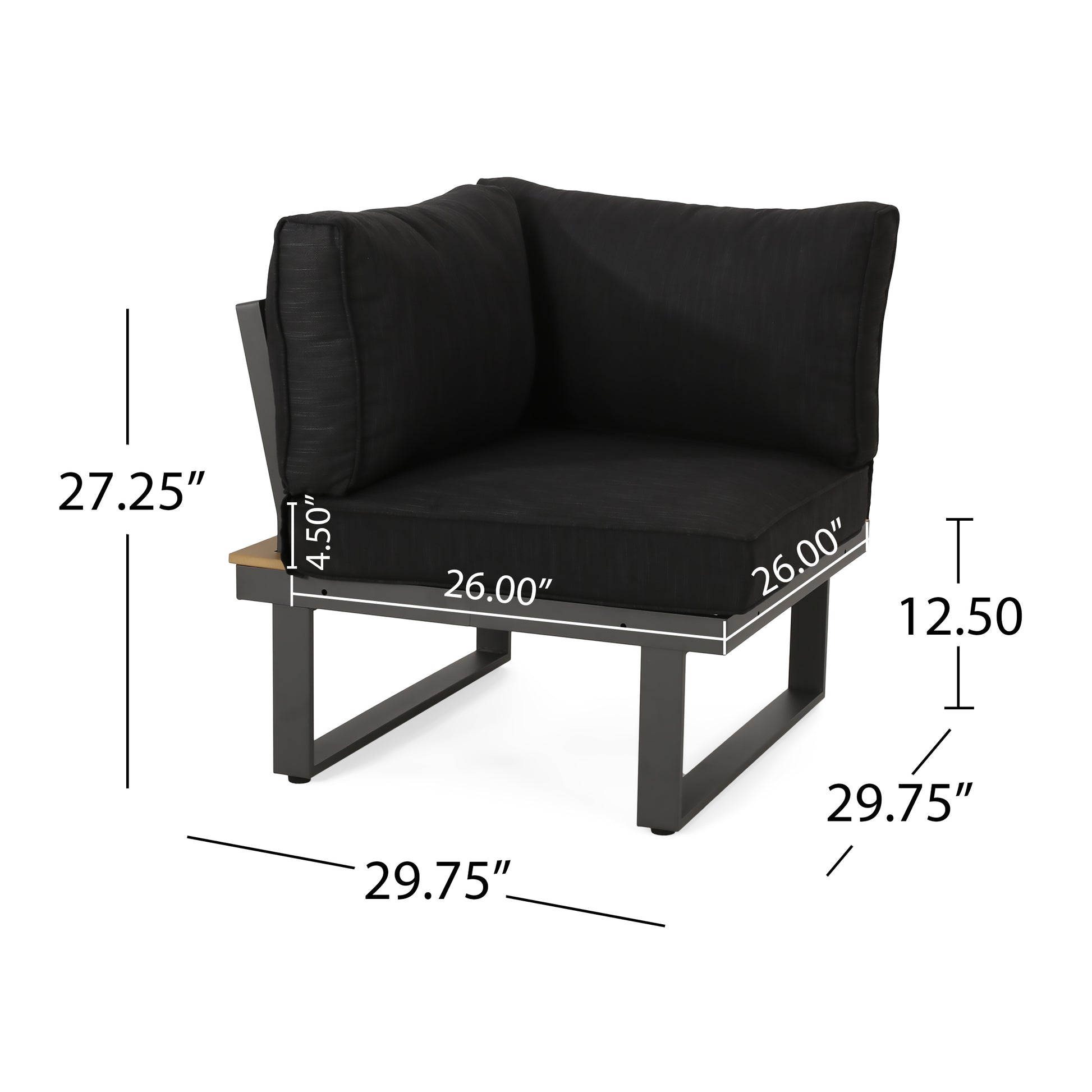 Sterling V-Shaped Outdoor Aluminum 5 Seater Sofa Set with Cushions image 8