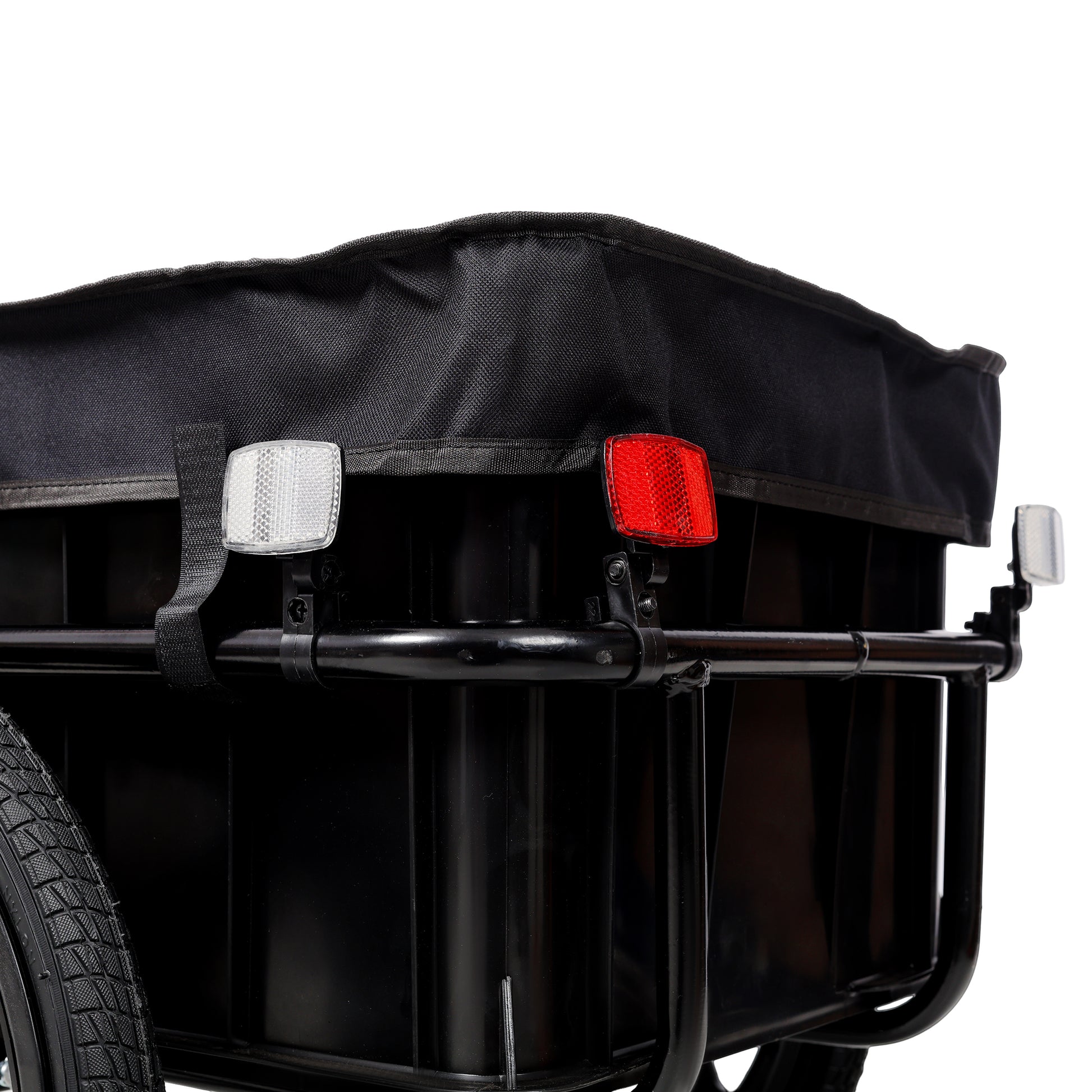 Bike Cargo Trailer with Support Bar, 600D PVC Waterproof Cover, Removable Box, Utility Bike Wagon Trailer for Shopping Camping and Outdoor Activities image 9