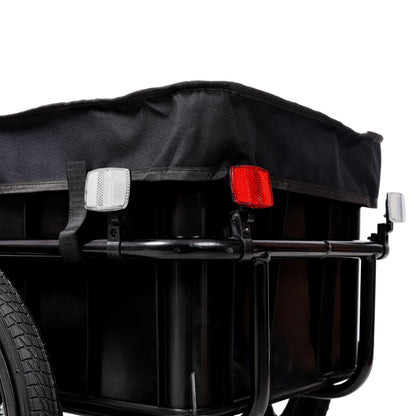 Bike Cargo Trailer with Support Bar, 600D PVC Waterproof Cover, Removable Box, Utility Bike Wagon Trailer for Shopping Camping and Outdoor Activities image 9