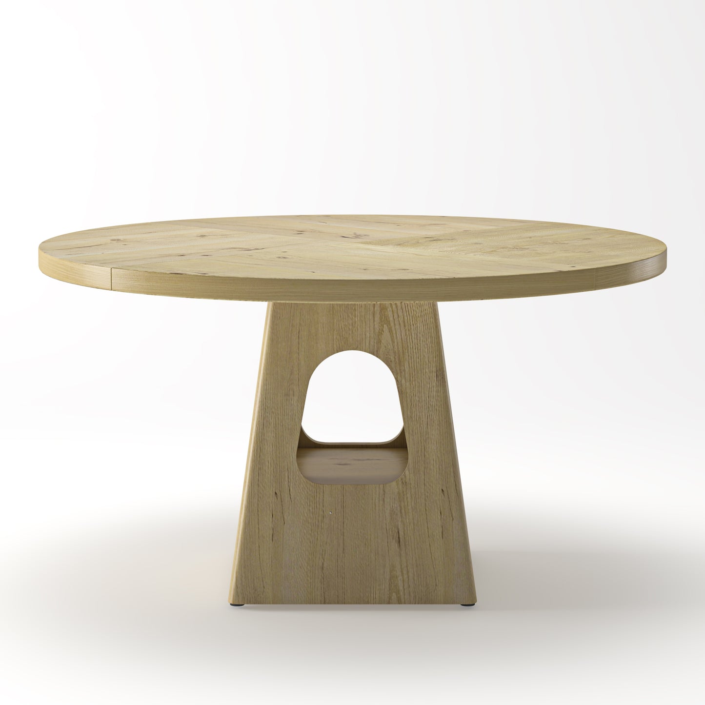 Round Dining Table for 4-6,47 Inch Round Dinner Table with Wooden Tabletop and Storage Base,Farmhouse Dining Table,Wood Kitchen Table for Dining Room,Kitchen, Living Room,Natural(Table Only) image 11