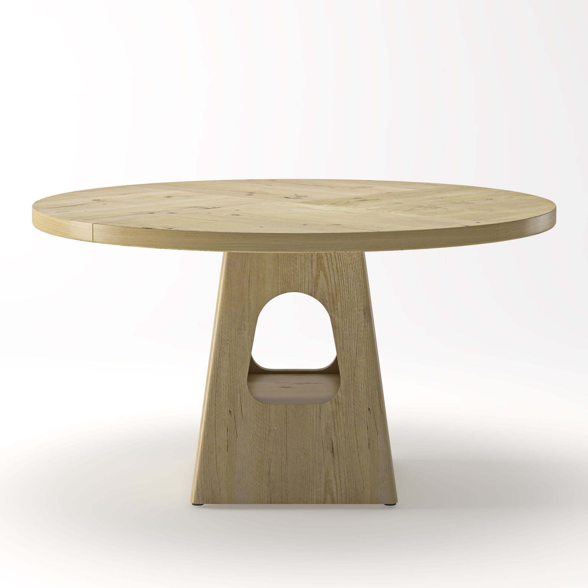 Round Dining Table for 4-6,47 Inch Round Dinner Table with Wooden Tabletop and Storage Base,Farmhouse Dining Table,Wood Kitchen Table for Dining Room,Kitchen, Living Room,Natural(Table Only) image 11