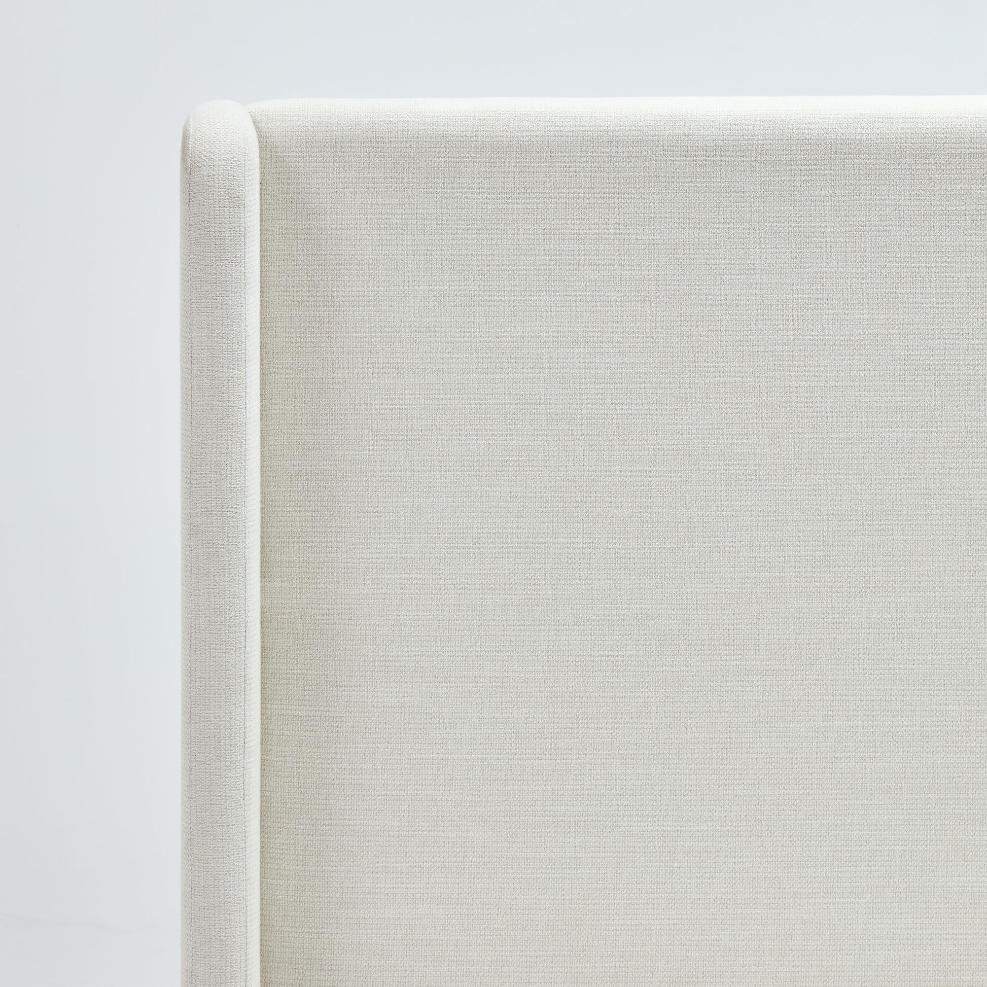 Carmen Upholstered Wingback Bed / Upholstered Platform Bed Frame / 52.3" High Headboard / Simplicity / Minimalist / No Box Spring Needed / Easy Assembly / King/ Textured Ivory Canvas Chenille/No Noise image 12