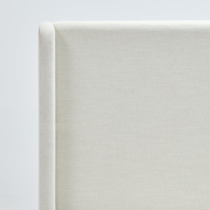 Carmen Upholstered Wingback Bed / Upholstered Platform Bed Frame / 52.3" High Headboard / Simplicity / Minimalist / No Box Spring Needed / Easy Assembly / King/ Textured Ivory Canvas Chenille/No Noise image 12