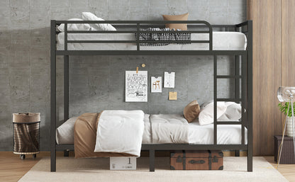 Metal Full XL over Full XL Bunk Bed for Teens and Adults,Space-Saving/Noise Reduced/No Box Spring Needed, Black image 11