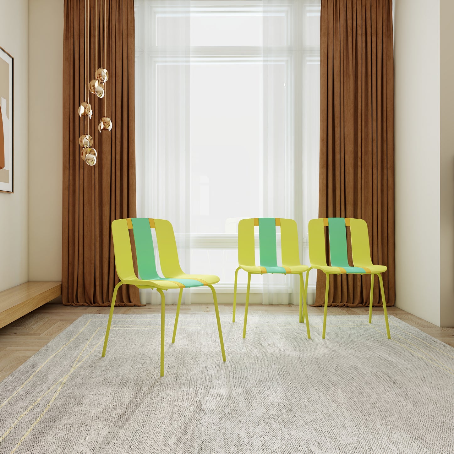 Summer 4-Pack Modern Striped Color Block Chairs – Weight Capacity Test