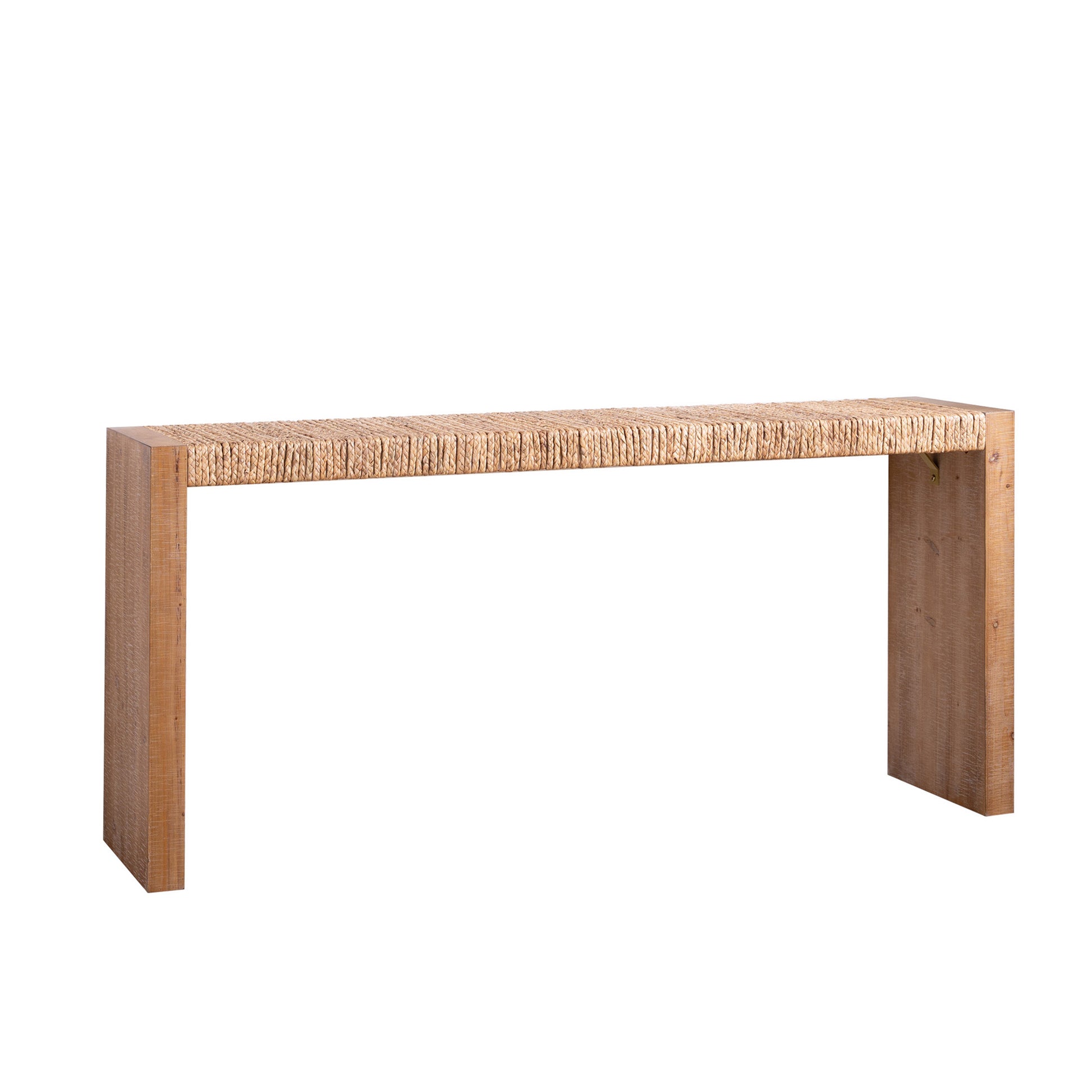 69" Natural Seagrass Console Table – Handwoven Top with Engineered Wood Frame image 3