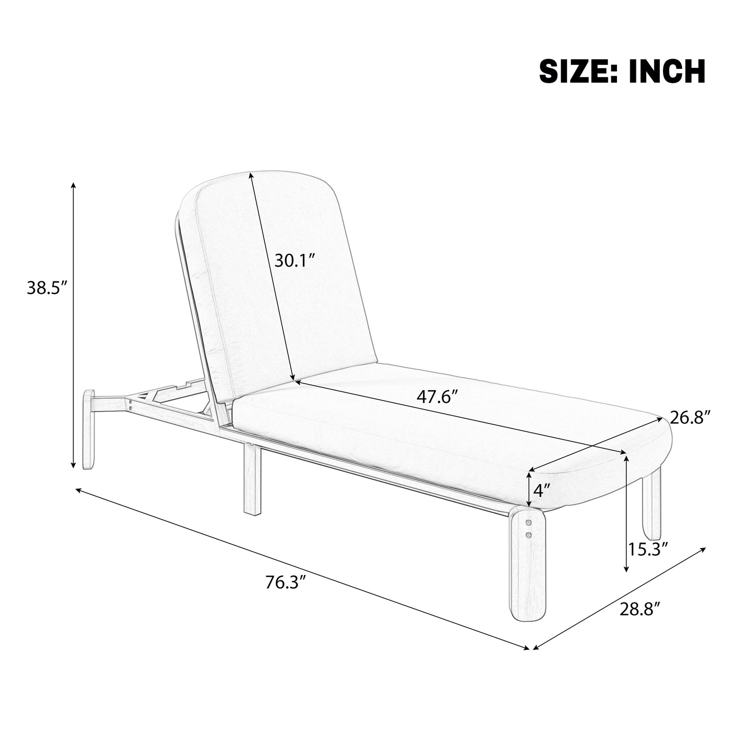Outdoor Chaise Lounge Adjustable Patio Chaise Outdoor Reclining Chair Pool Lounge Chair with Adjustable Backrest for Patio, Poolside or Beach, Brown image 8