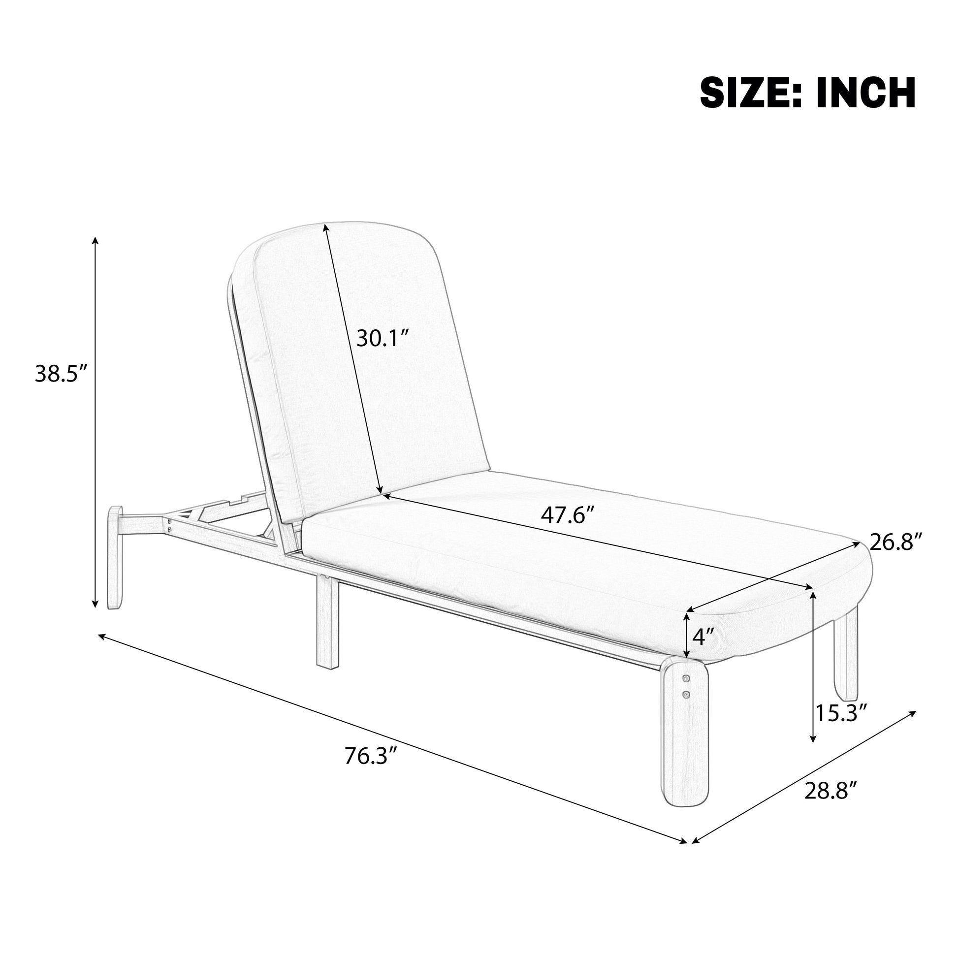 Outdoor Chaise Lounge Adjustable Patio Chaise Outdoor Reclining Chair Pool Lounge Chair with Adjustable Backrest for Patio, Poolside or Beach, Brown image 8