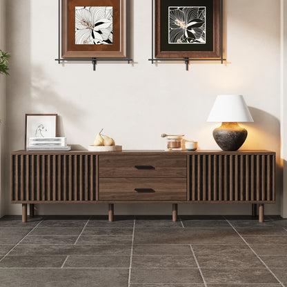 70inch Modern TV Stand for TVs up to 80 inches for Living Room, Media Entertainment Center with Ample Storage & Solid-Wood Legs image 3