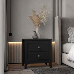 Windsor 2-Drawer Nightstand Black Wengue