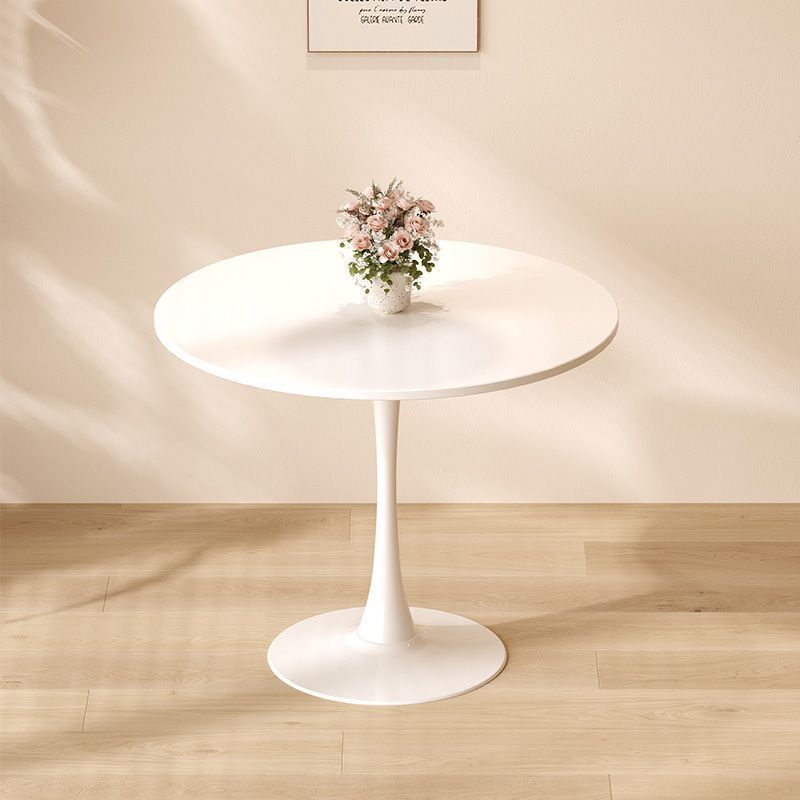 Modern Round Dining Table, ∅31.5'' Kitchen Dining Room Furniture, Coffee Table, Leisure Table, Living Room Table, Oval Dining Table, WHTIE image 8