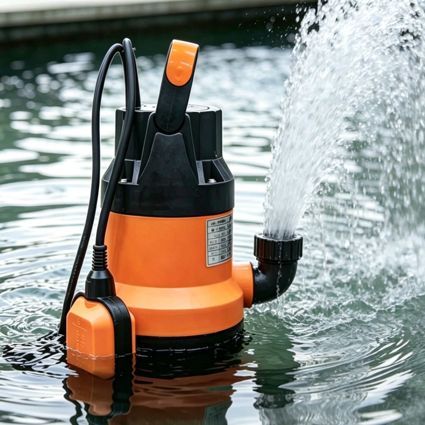 Submersible Pump with Auto Float Switch, High Efficiency Dirty Water Utility Pump for Cellar, Garden Pond, Swimming Pool Drainage image 2